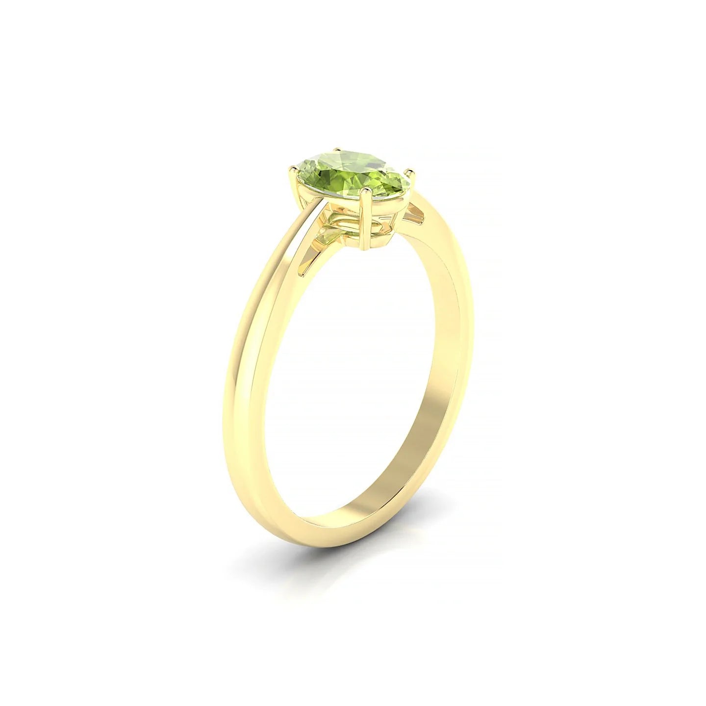 Zenith | 18k Yellow Gold 7 x 5 mm Oval Peridot Ring