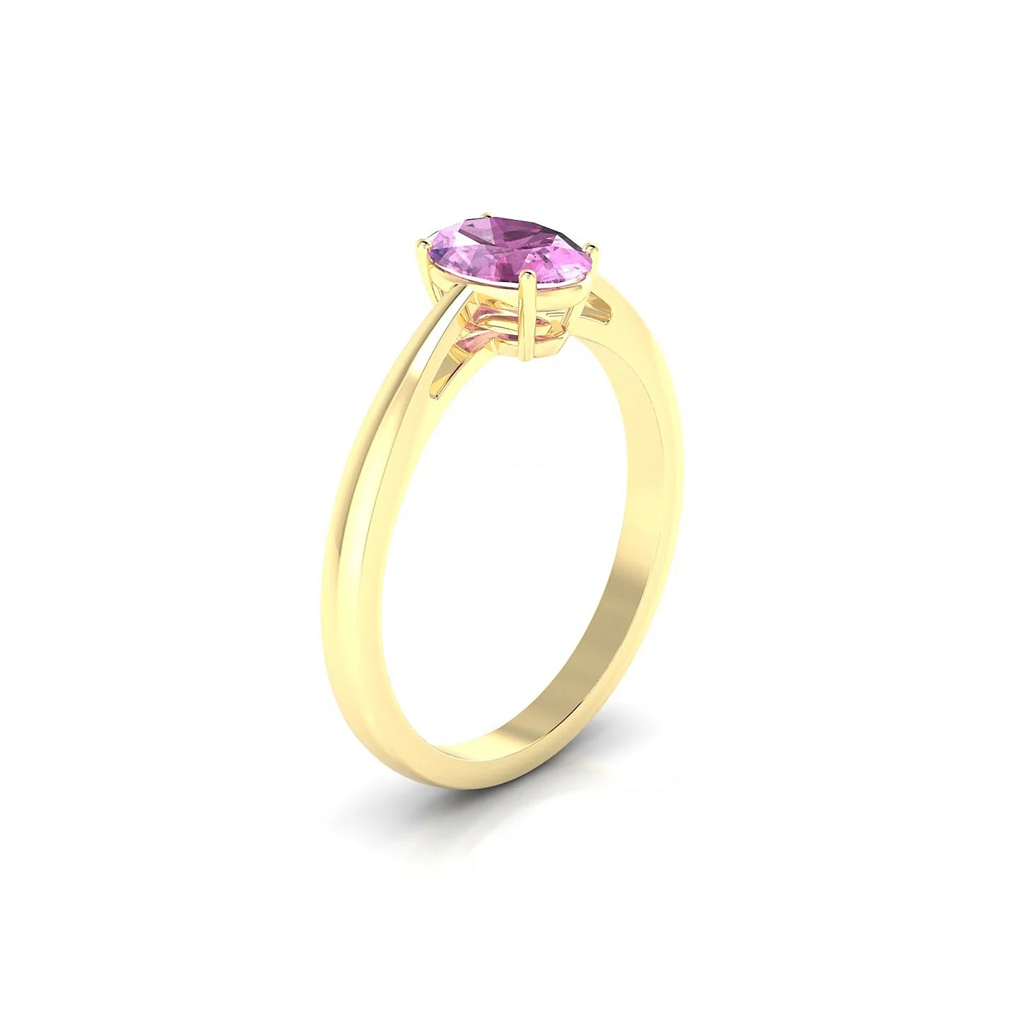 Zenith | 18k Yellow Gold 7 x 5 mm Oval Pink Sapphire Ring