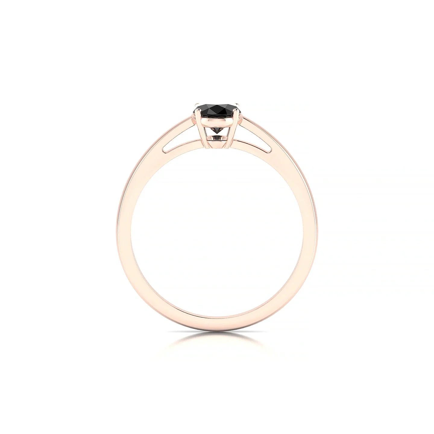 Zenith | 18k Rose Gold 7 x 5 mm Oval Black Diamond Ring