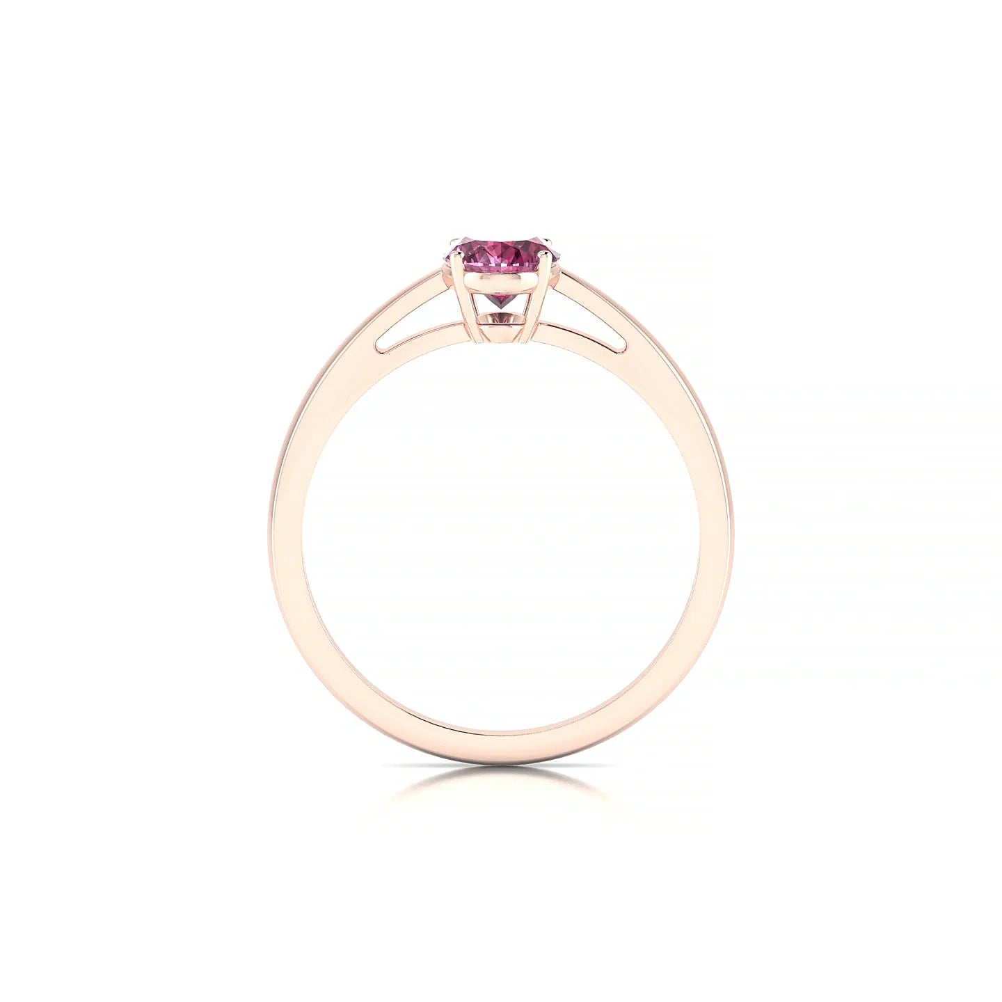 Zenith | 18k Rose Gold 7 x 5 mm Oval Rhodolite Ring