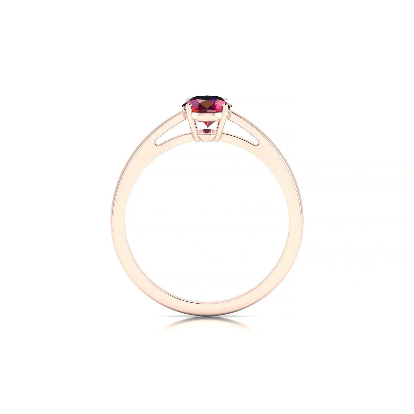 Zenith | 18k Rose Gold 7 x 5 mm Oval Ruby Ring