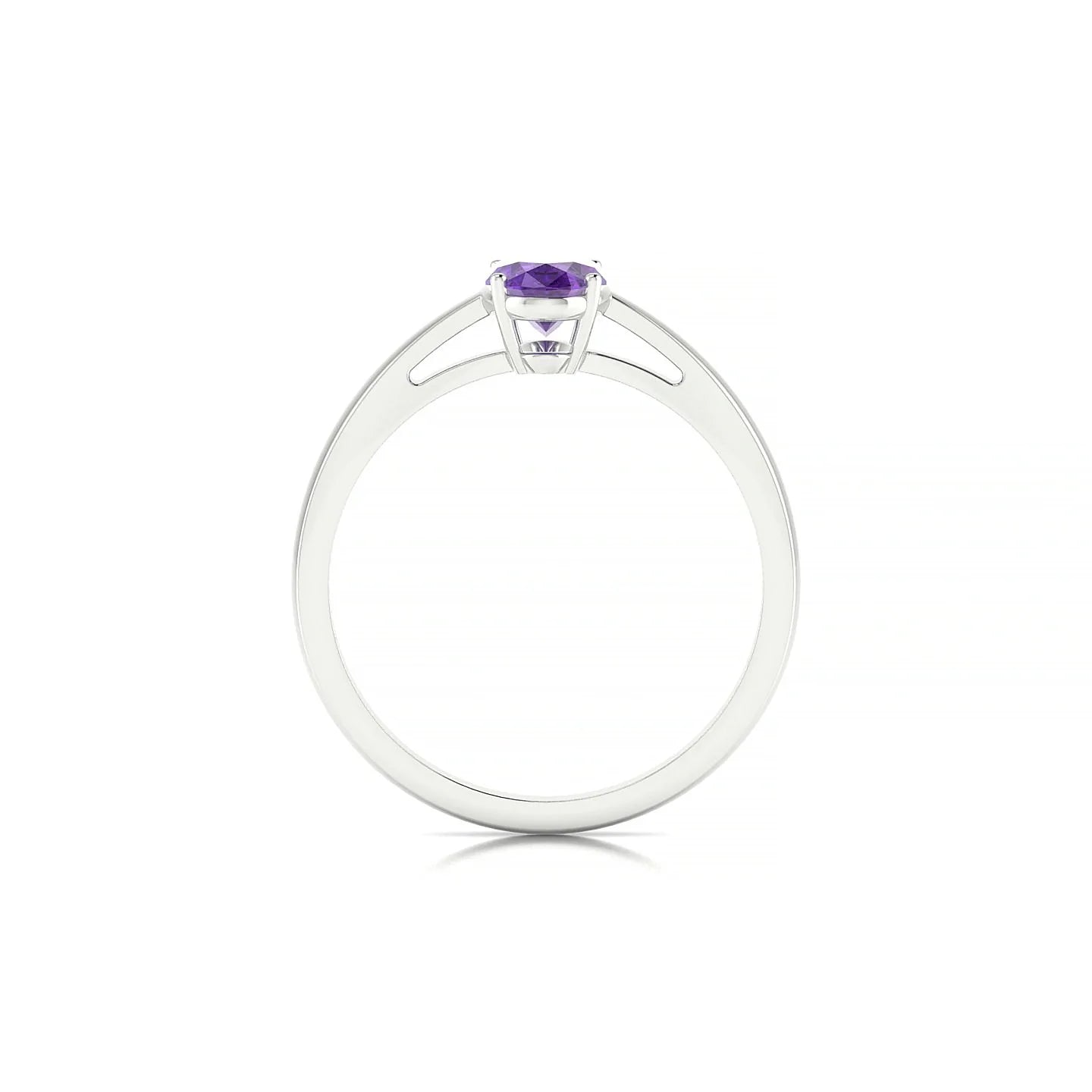 Zenith | 18k White Gold 7 x 5 mm Oval Amethyst Ring