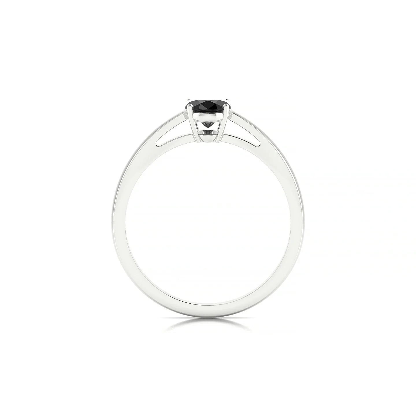Zenith | 18k White Gold 7 x 5 mm Oval Black Diamond Ring