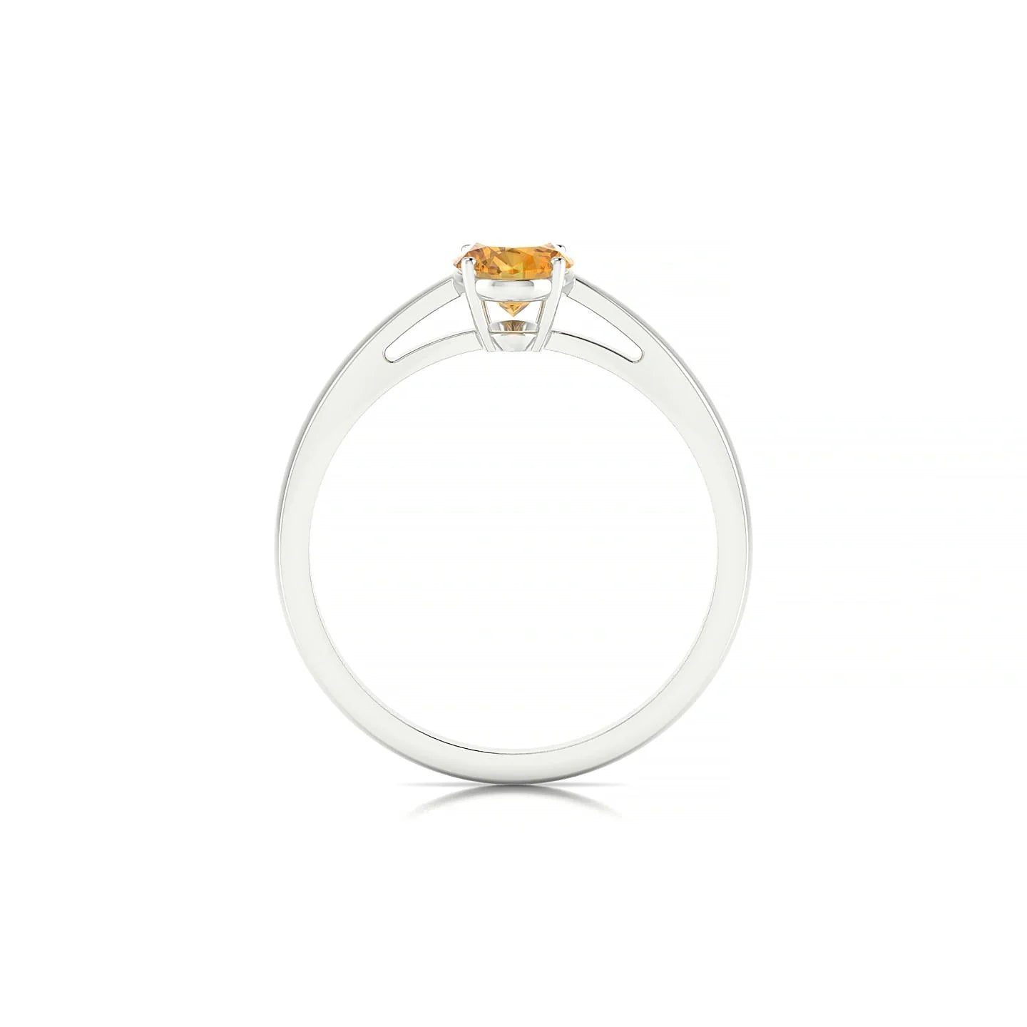 Zenith | 18k White Gold 7 x 5 mm Oval Citrine Ring