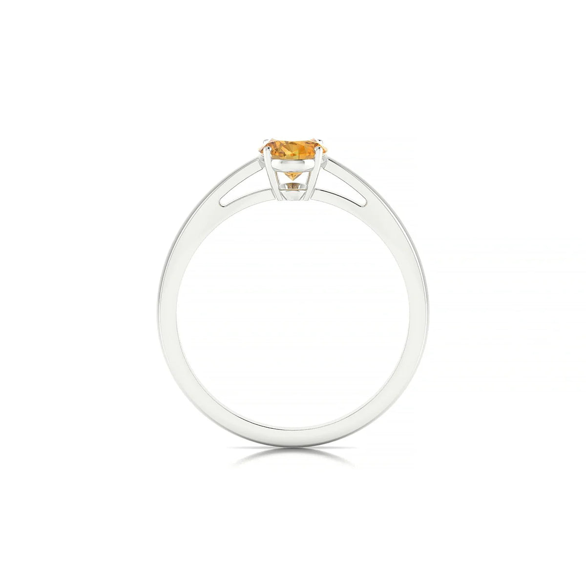 Zenith | 18k White Gold 7 x 5 mm Oval Citrine Ring