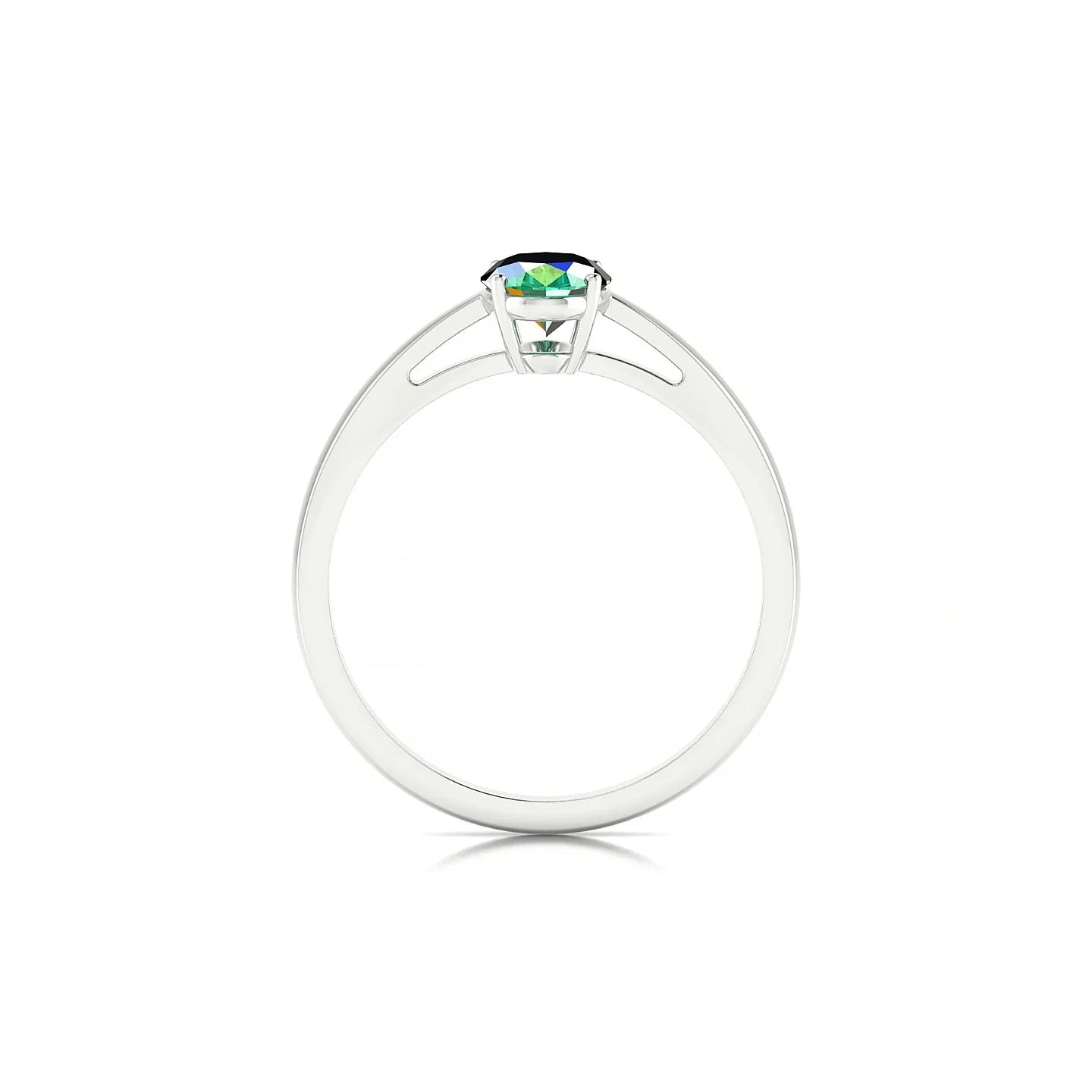 Zenith | 18k White Gold 7 x 5 mm Oval Emerald Ring