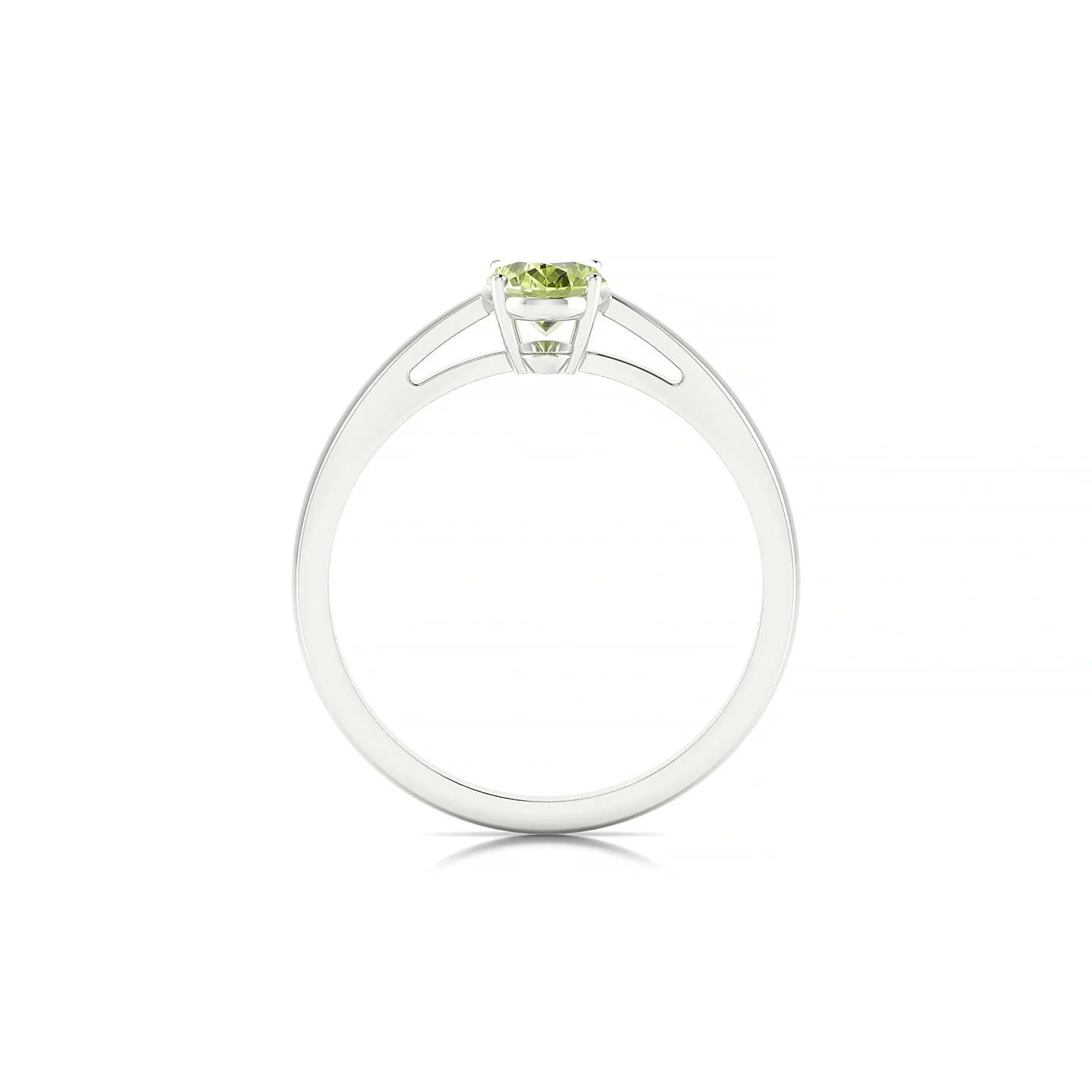 Zenith | 18k White Gold 7 x 5 mm Oval Peridot Ring