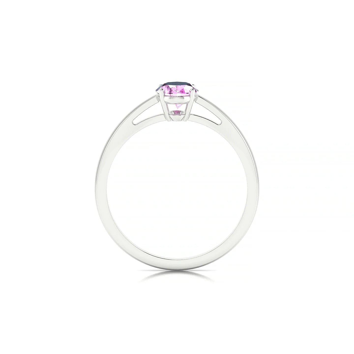 Zenith | 18k White Gold 7 x 5 mm Oval Pink Sapphire Ring