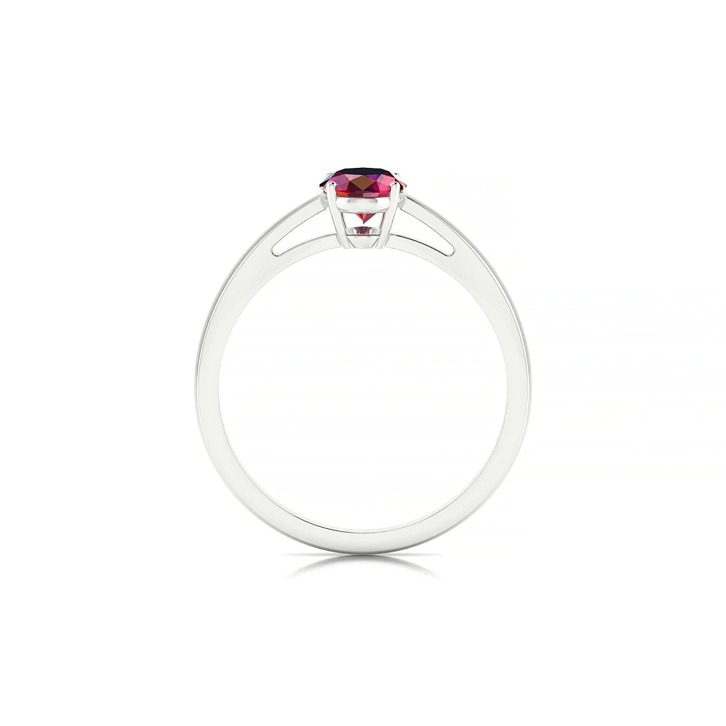 Zenith | 18k White Gold 7 x 5 mm Oval Ruby Ring