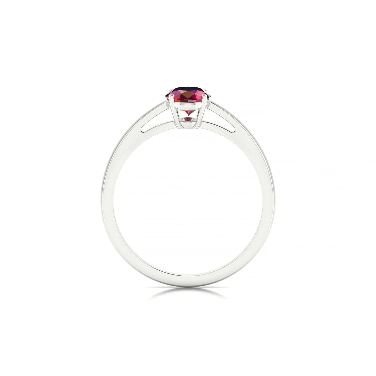 Zenith | 18k White Gold 7 x 5 mm Oval Ruby Ring