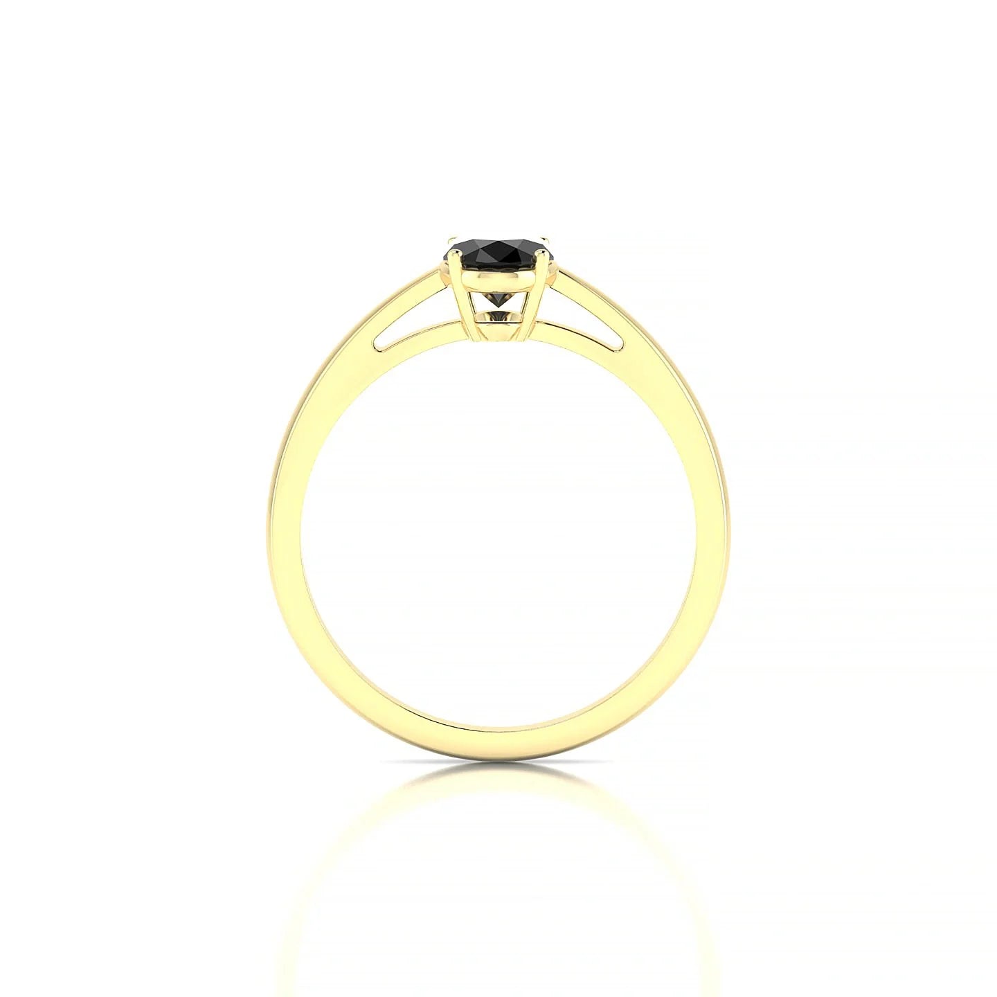Zenith | 18k Yellow Gold 7 x 5 mm Oval Black Diamond Ring