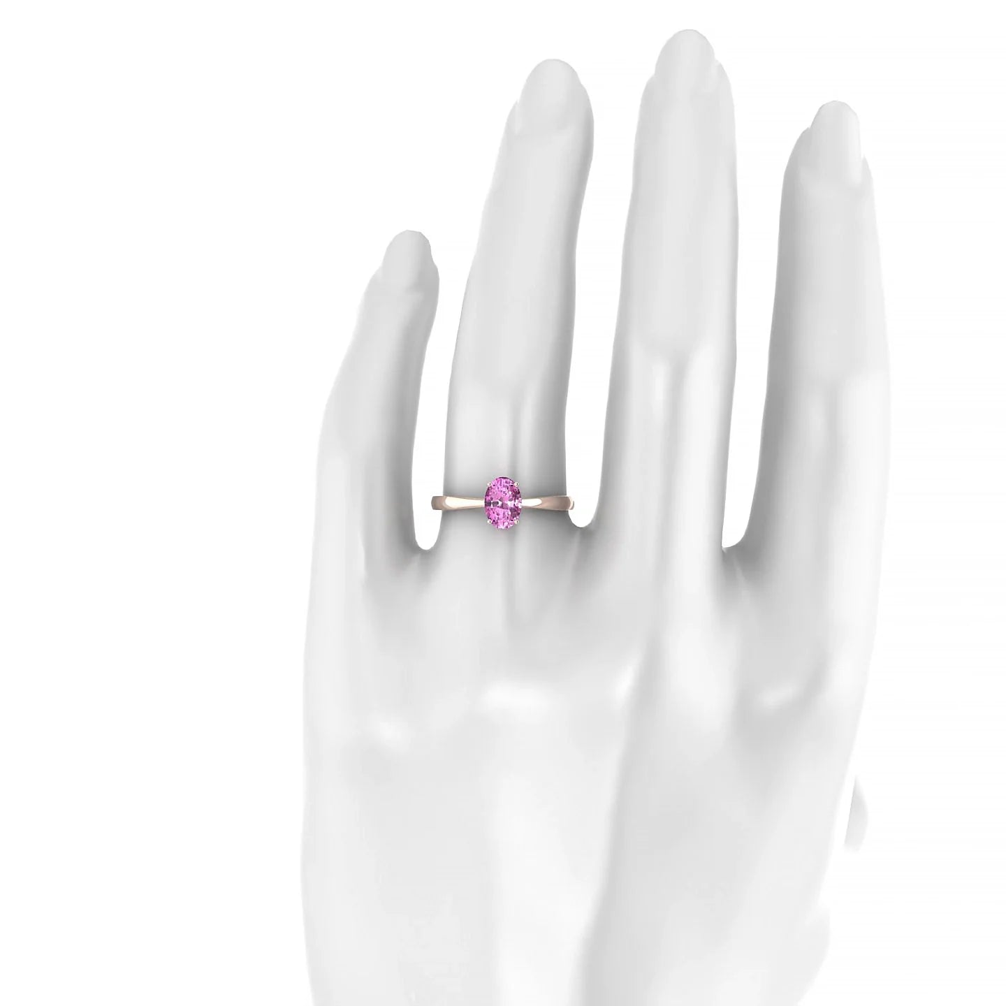 Zenith | 18k Rose Gold 7 x 5 mm Oval Pink Sapphire Ring