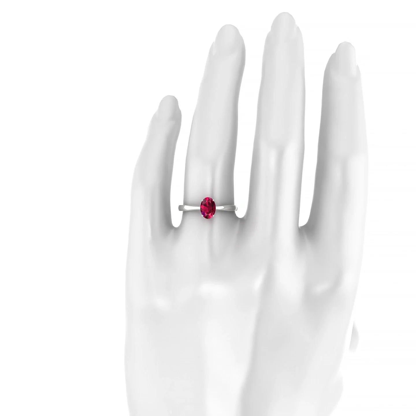 Zenith | 18k White Gold 7 x 5 mm Oval Ruby Ring