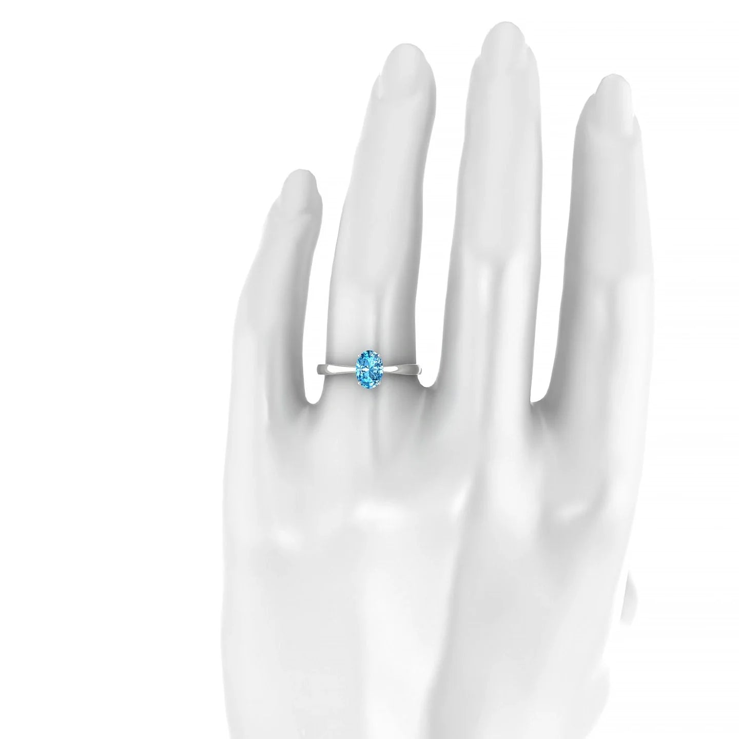 Zenith | 18k White Gold 7 x 5 mm Oval Topaz Ring