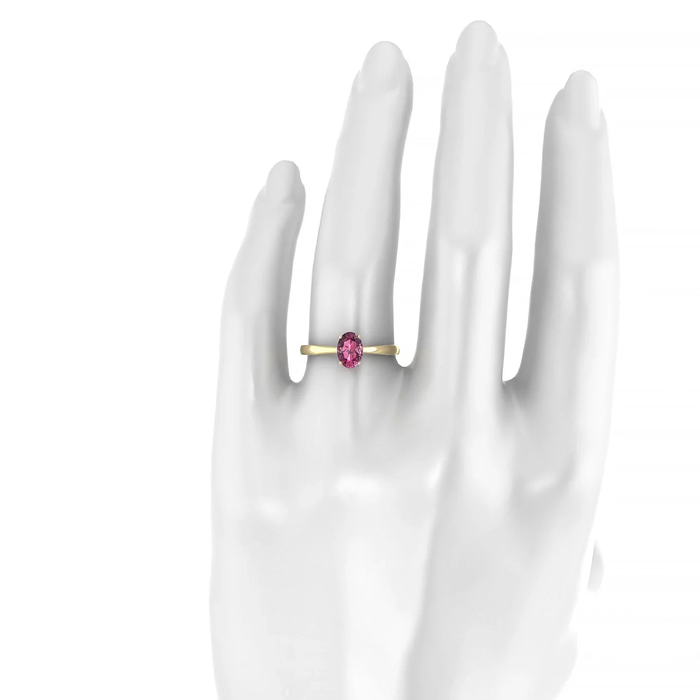 Zenith | 18k Yellow Gold 7 x 5 mm Oval Rhodolite Ring
