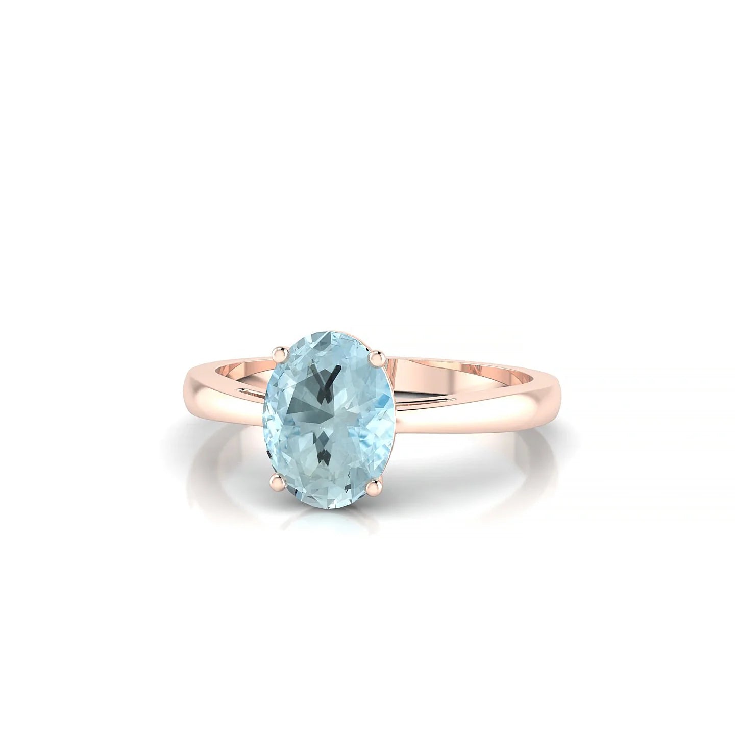 Zenith | 18k Rose Gold 8 x 6 mm Oval Aquamarine Ring