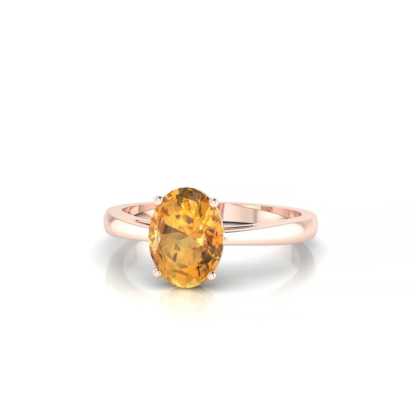 Zenith | 18k Rose Gold 8 x 6 mm Oval Citrine Ring