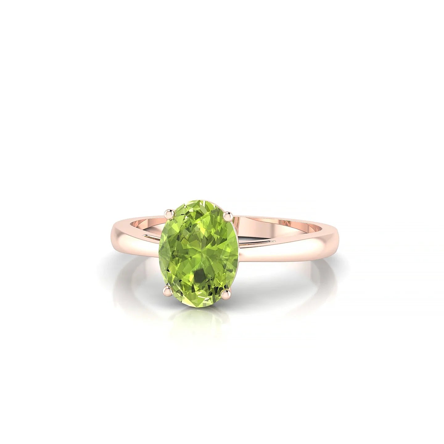 Zenith | 18k Rose Gold 8 x 6 mm Oval Peridot Ring