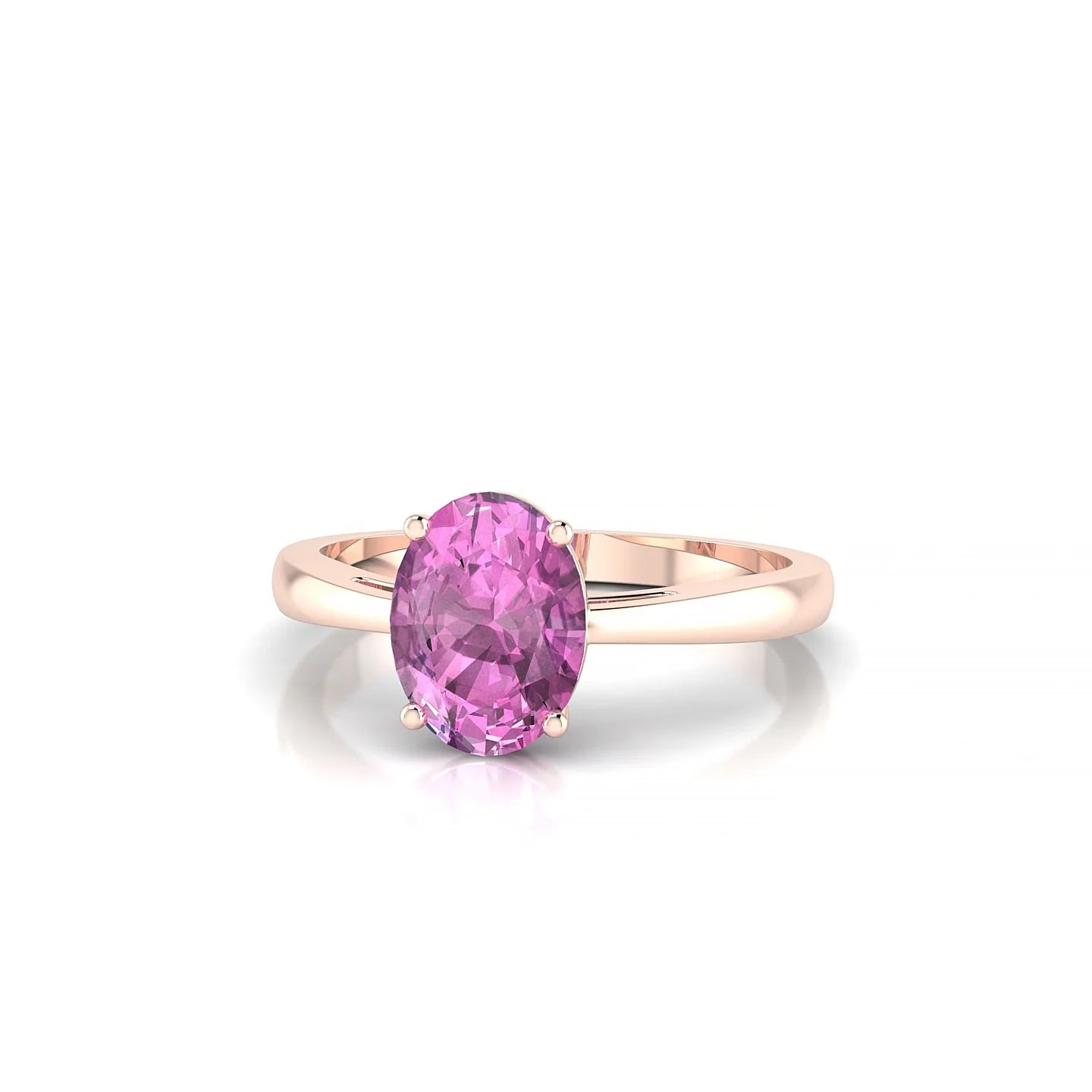 Zenith | 18k Rose Gold 8 x 6 mm Oval Pink Sapphire Ring