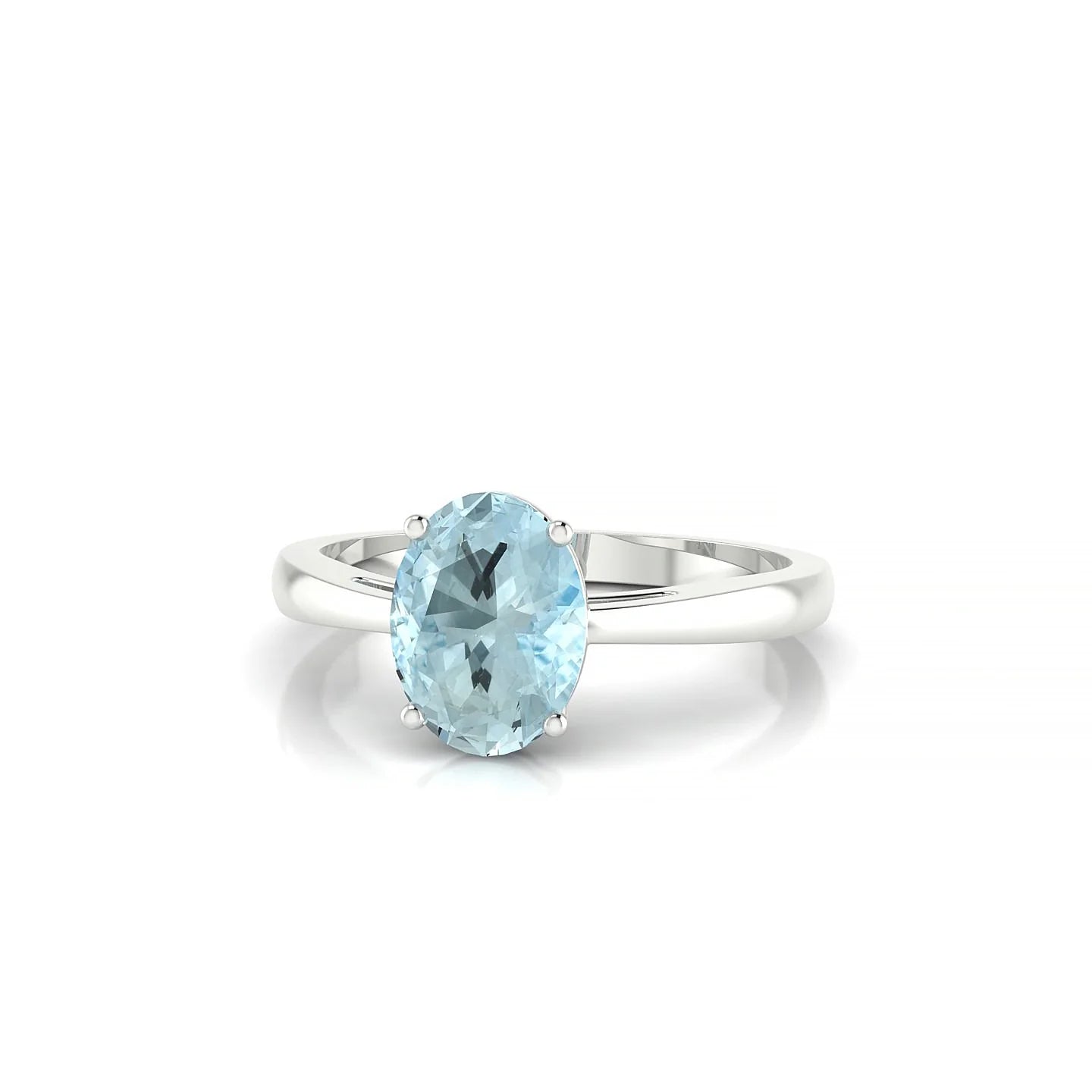 Zenith | 18k White Gold 8 x 6 mm Oval Aquamarine Ring