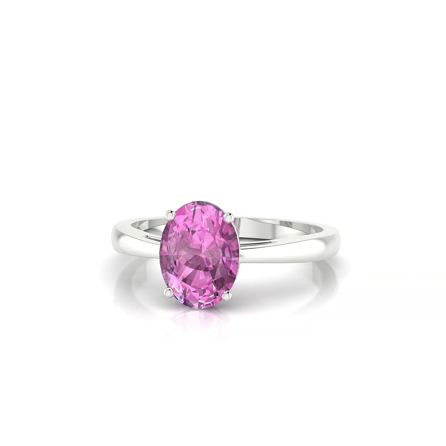 Zenith | 18k White Gold 8 x 6 mm Oval Pink Sapphire Ring