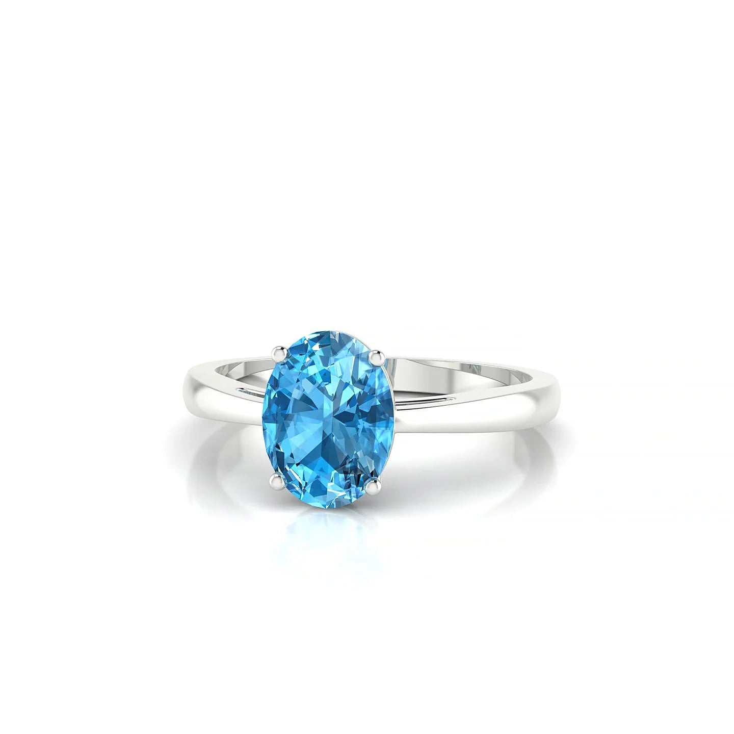Zenith | 18k White Gold 8 x 6 mm Oval Topaz Ring