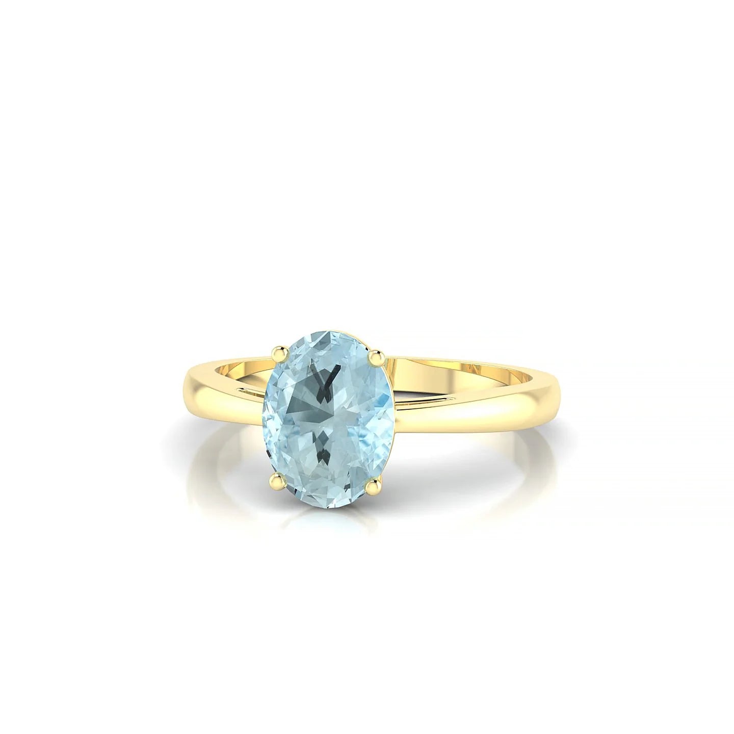 Zenith | 18k Yellow Gold 8 x 6 mm Oval Aquamarine Ring
