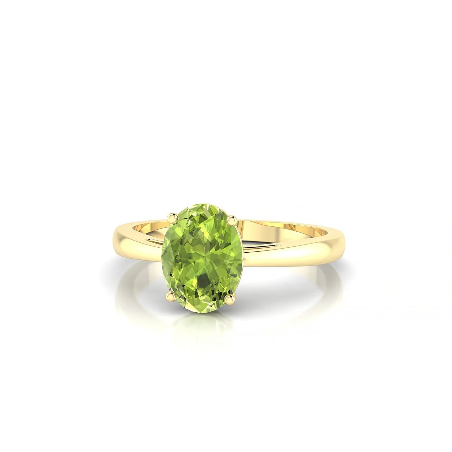 Zenith | 18k Yellow Gold 8 x 6 mm Oval Peridot Ring