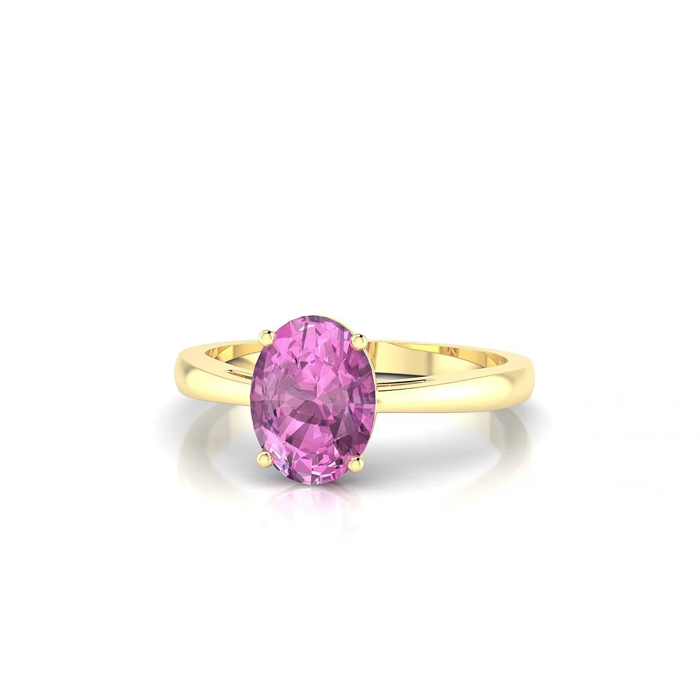 Zenith | 18k Yellow Gold 8 x 6 mm Oval Pink Sapphire Ring