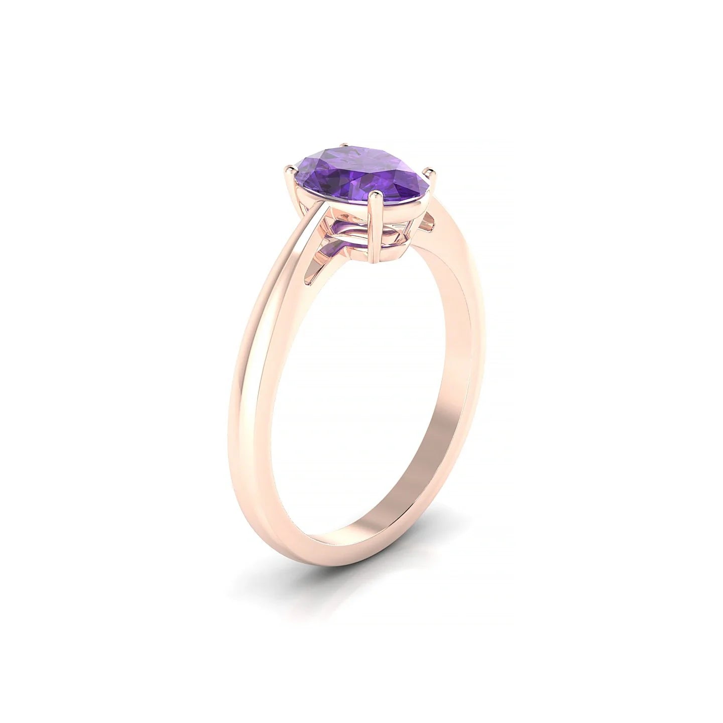 Zenith | 18k Rose Gold 8 x 6 mm Oval Amethyst Ring