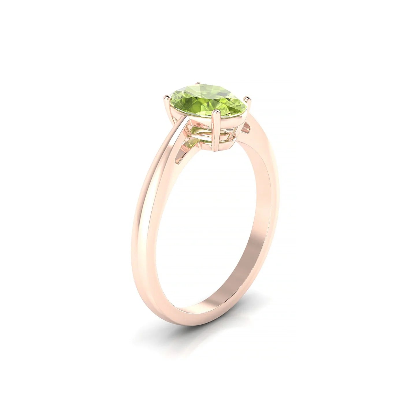 Zenith | 18k Rose Gold 8 x 6 mm Oval Peridot Ring
