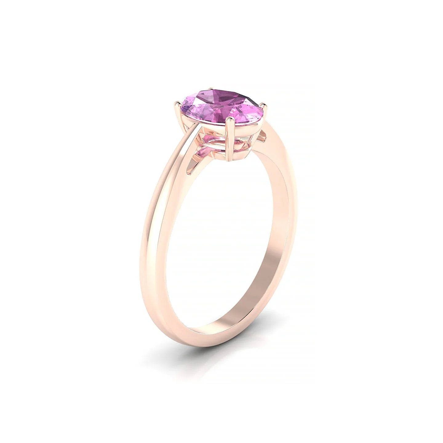 Zenith | 18k Rose Gold 8 x 6 mm Oval Pink Sapphire Ring