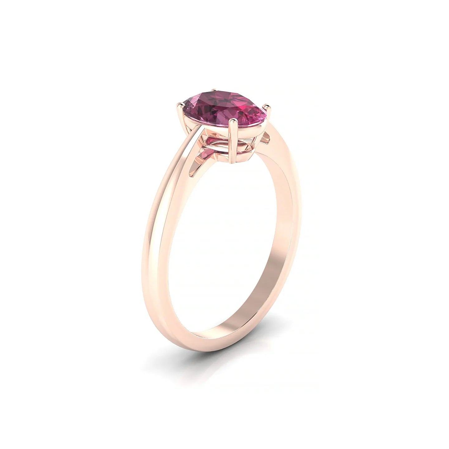 Zenith | 18k Rose Gold 8 x 6 mm Oval Rhodolite Ring