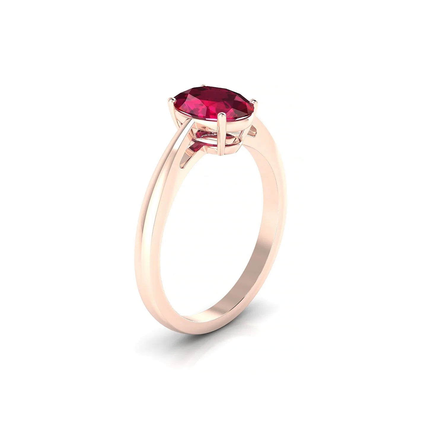 Zenith | 18k Rose Gold 8 x 6 mm Oval Ruby Ring