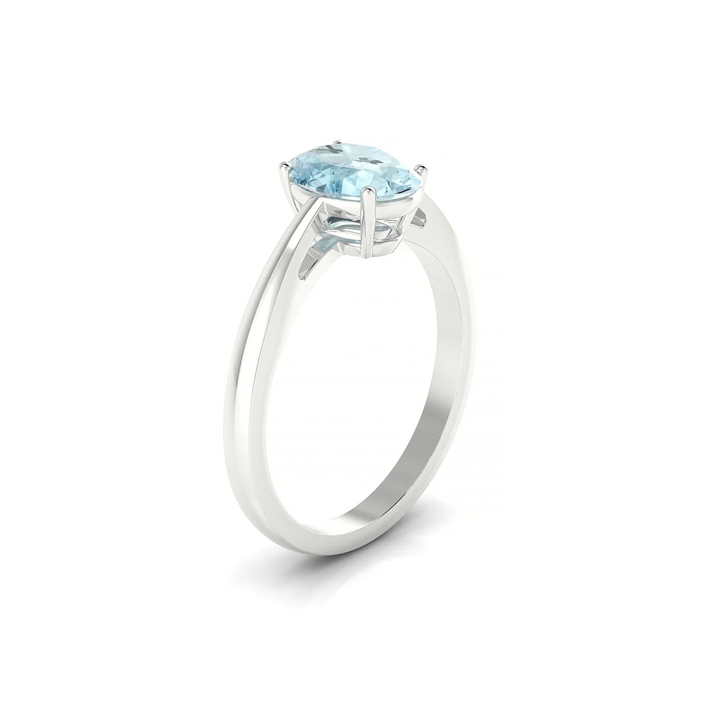 Zenith | 18k White Gold 8 x 6 mm Oval Aquamarine Ring