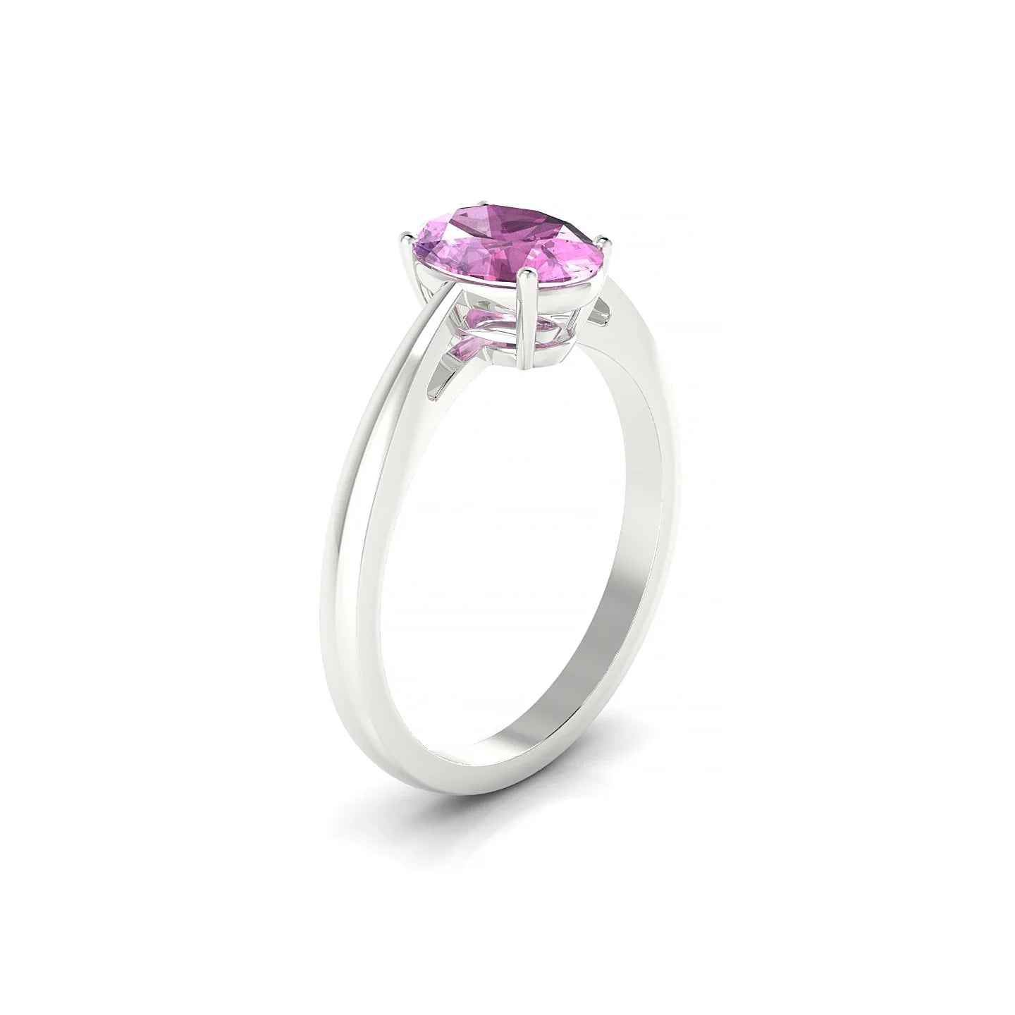 Zenith | 18k White Gold 8 x 6 mm Oval Pink Sapphire Ring