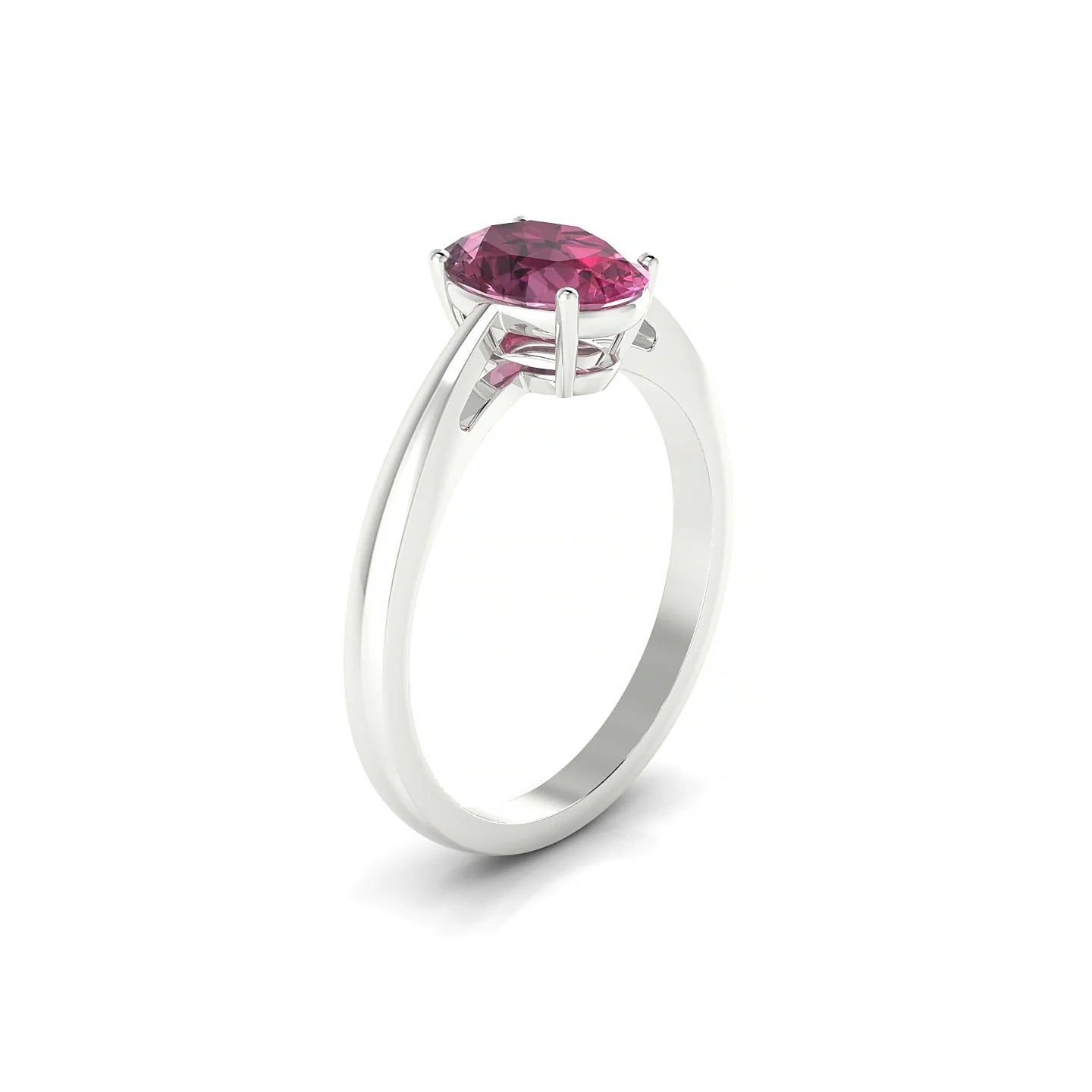 Zenith | 18k White Gold 8 x 6 mm Oval Rhodolite Ring