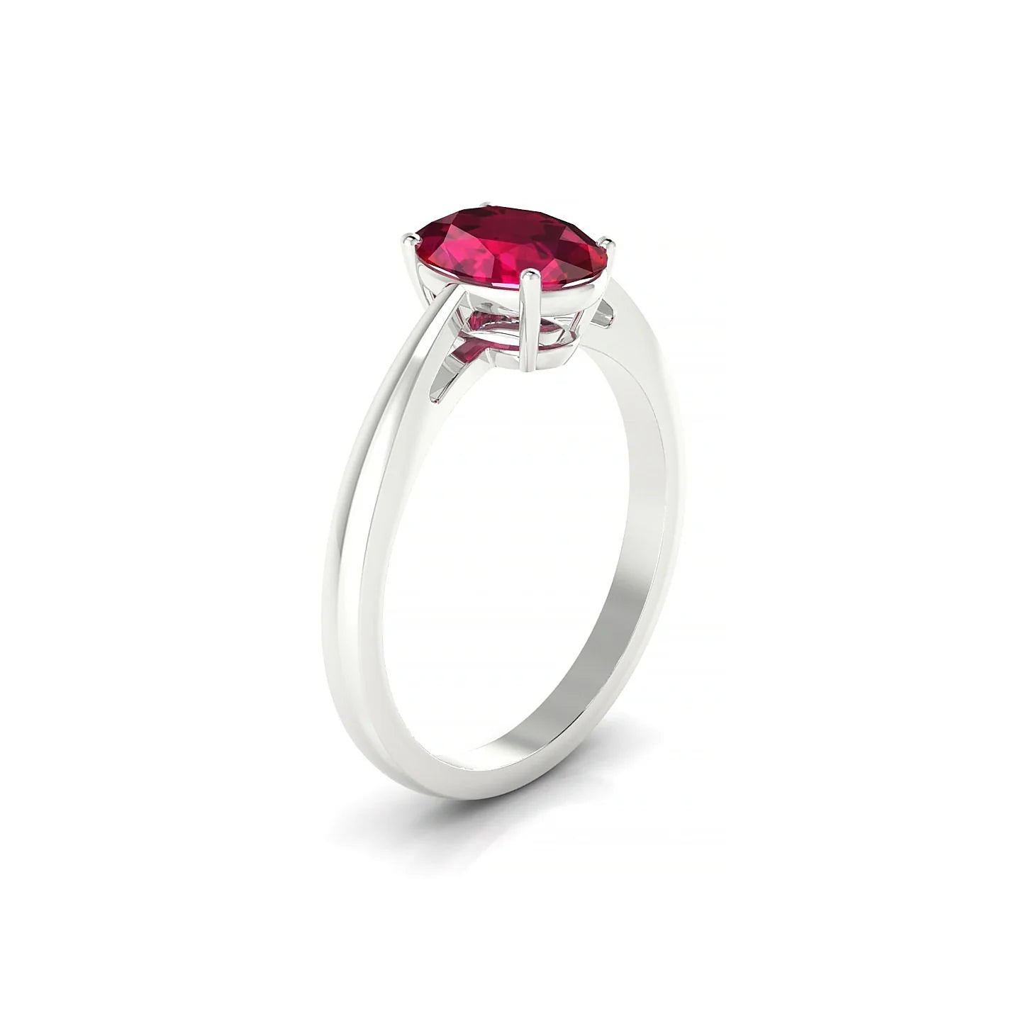 Zenith | 18k White Gold 8 x 6 mm Oval Ruby Ring