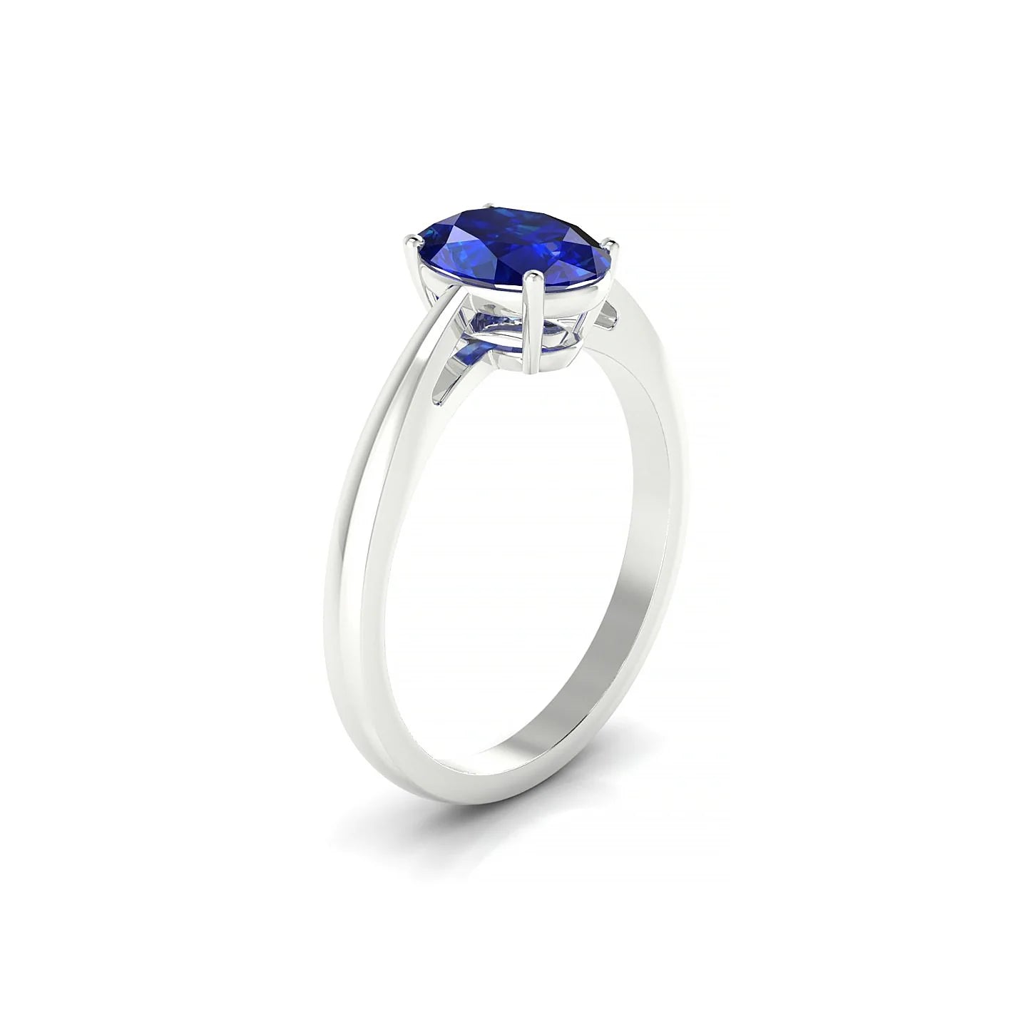 Zenith | 18k White Gold 8 x 6 mm Oval Sapphire Ring