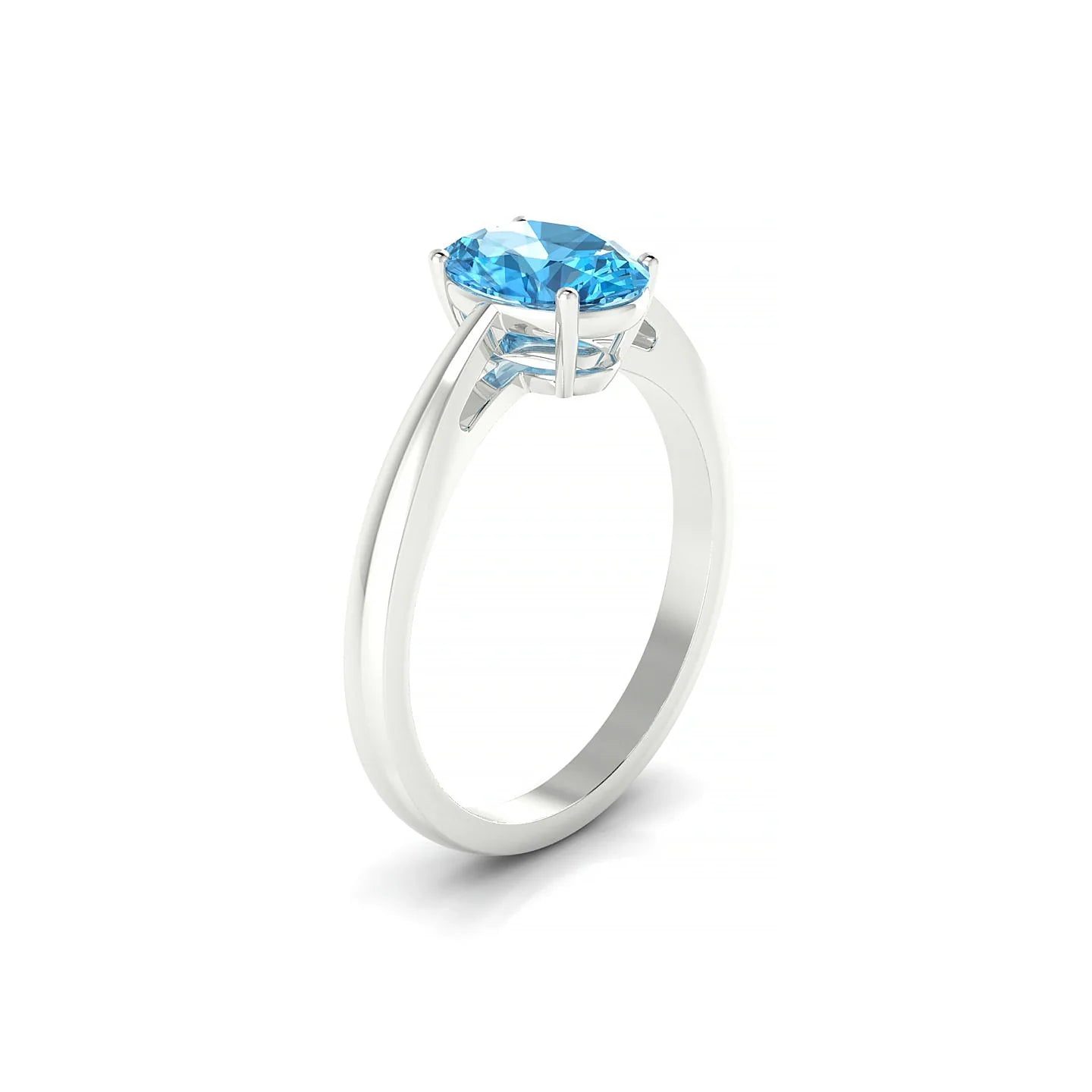 Zenith | 18k White Gold 8 x 6 mm Oval Topaz Ring