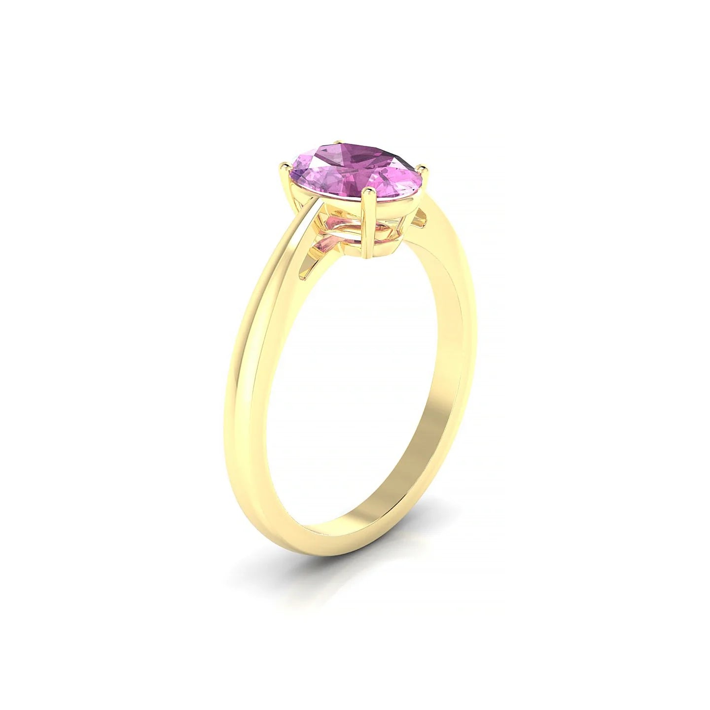 Zenith | 18k Yellow Gold 8 x 6 mm Oval Pink Sapphire Ring
