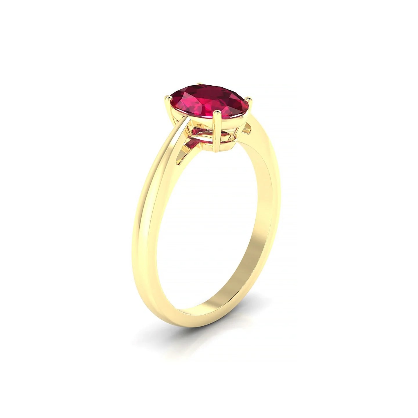 Zenith | 18k Yellow Gold 8 x 6 mm Oval Ruby Ring