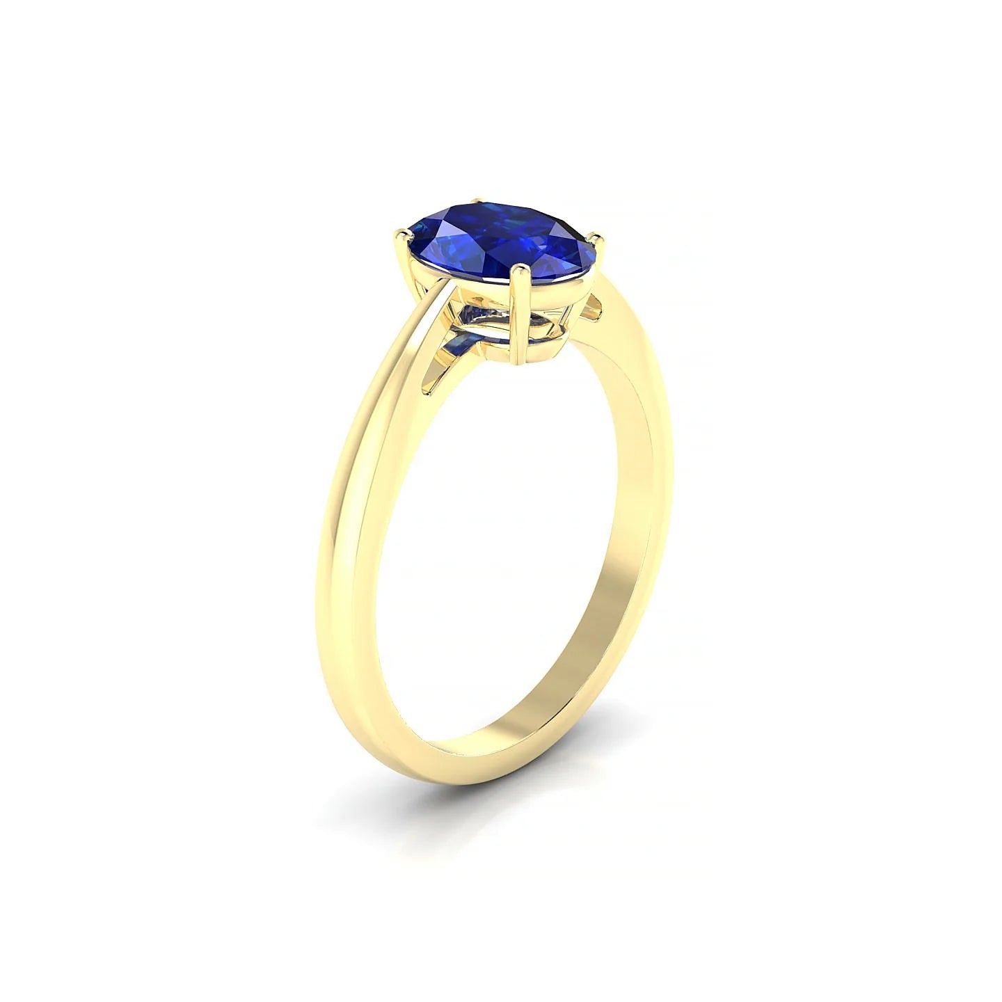Zenith | 18k Yellow Gold 8 x 6 mm Oval Sapphire Ring
