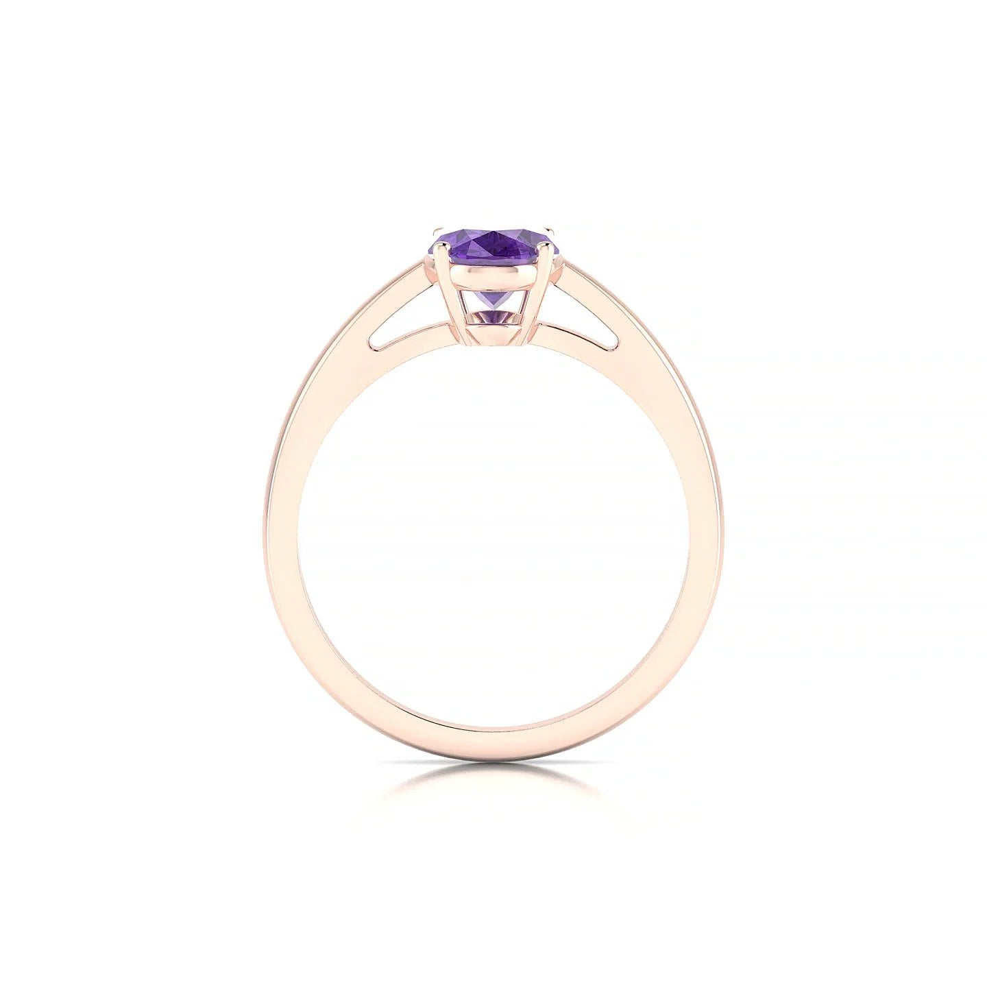 Zenith | 18k Rose Gold 8 x 6 mm Oval Amethyst Ring