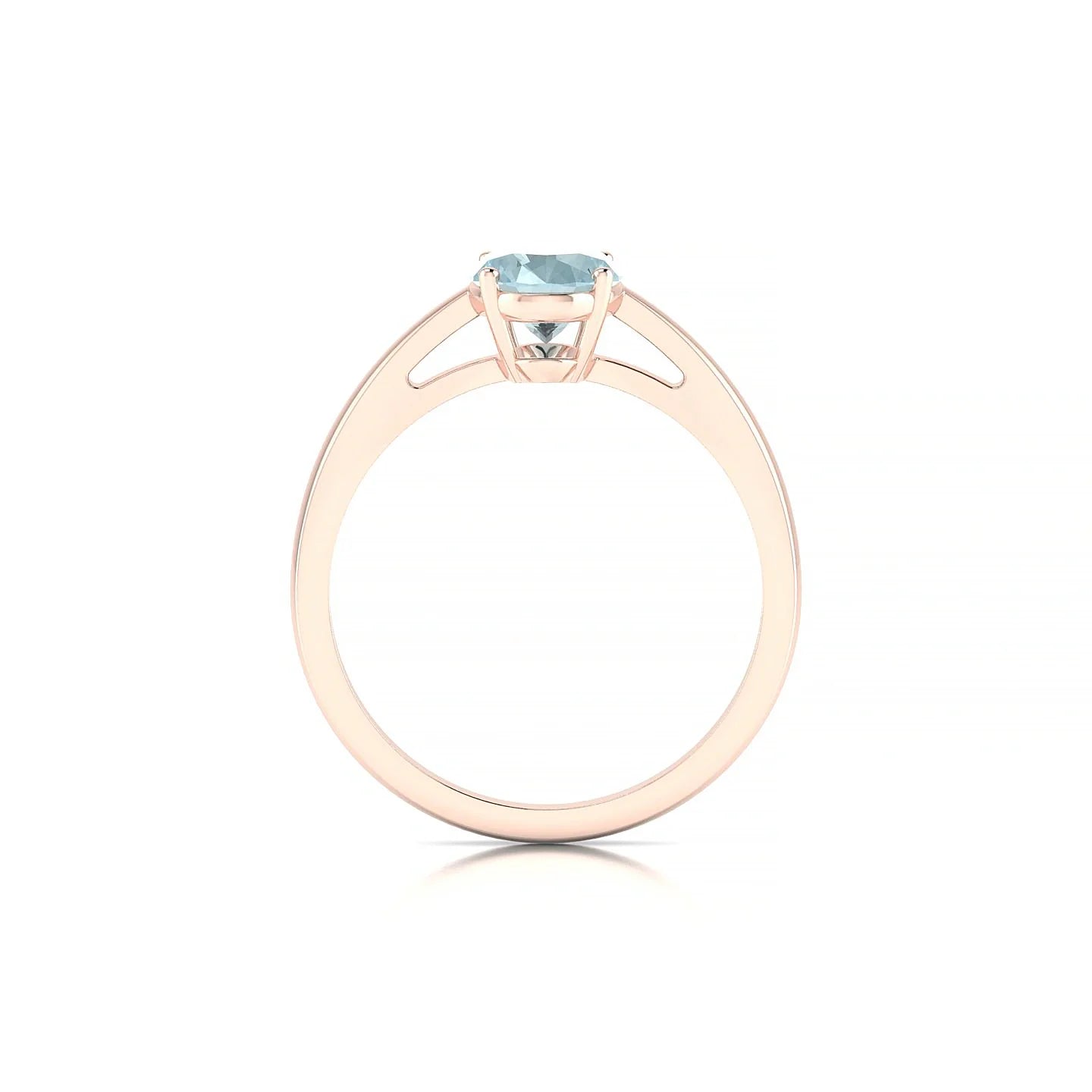 Zenith | 18k Rose Gold 8 x 6 mm Oval Aquamarine Ring