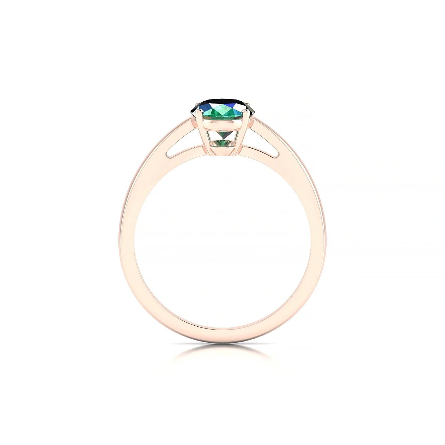 Zenith | 18k Rose Gold 8 x 6 mm Oval Emerald Ring