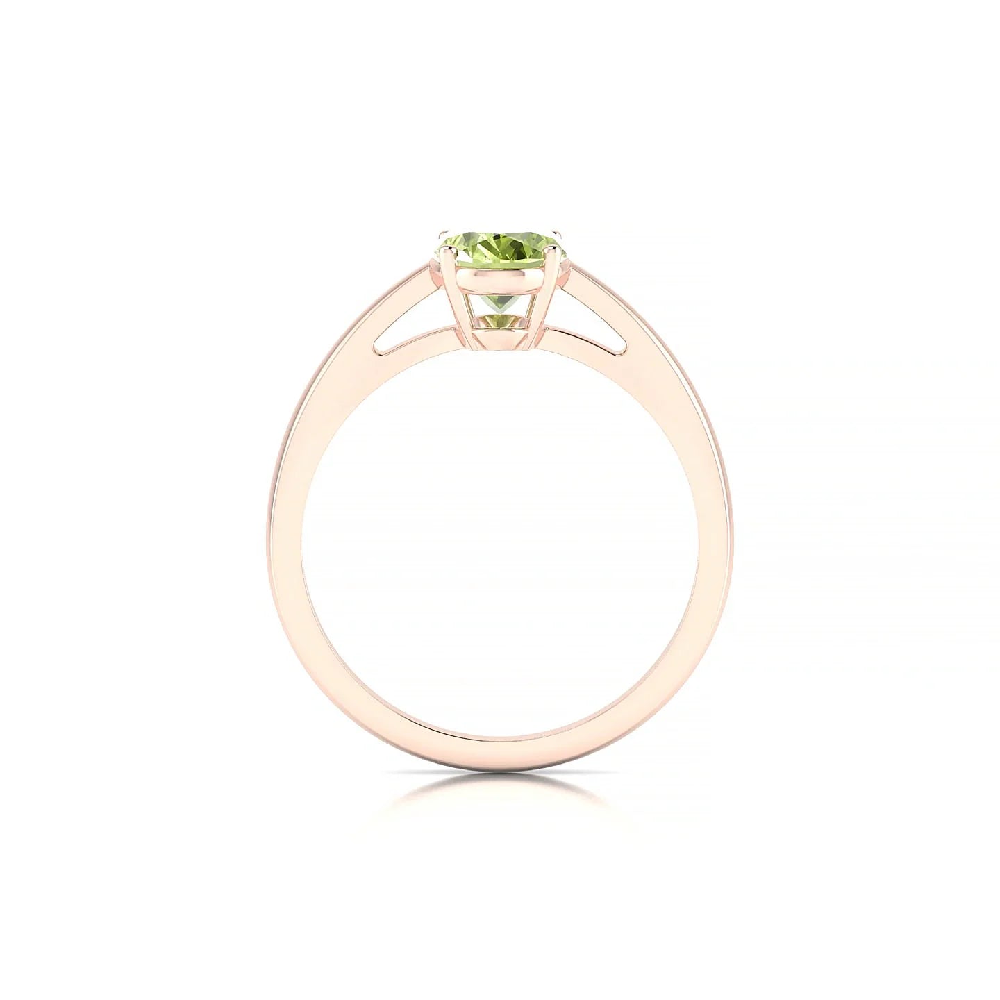 Zenith | 18k Rose Gold 8 x 6 mm Oval Peridot Ring