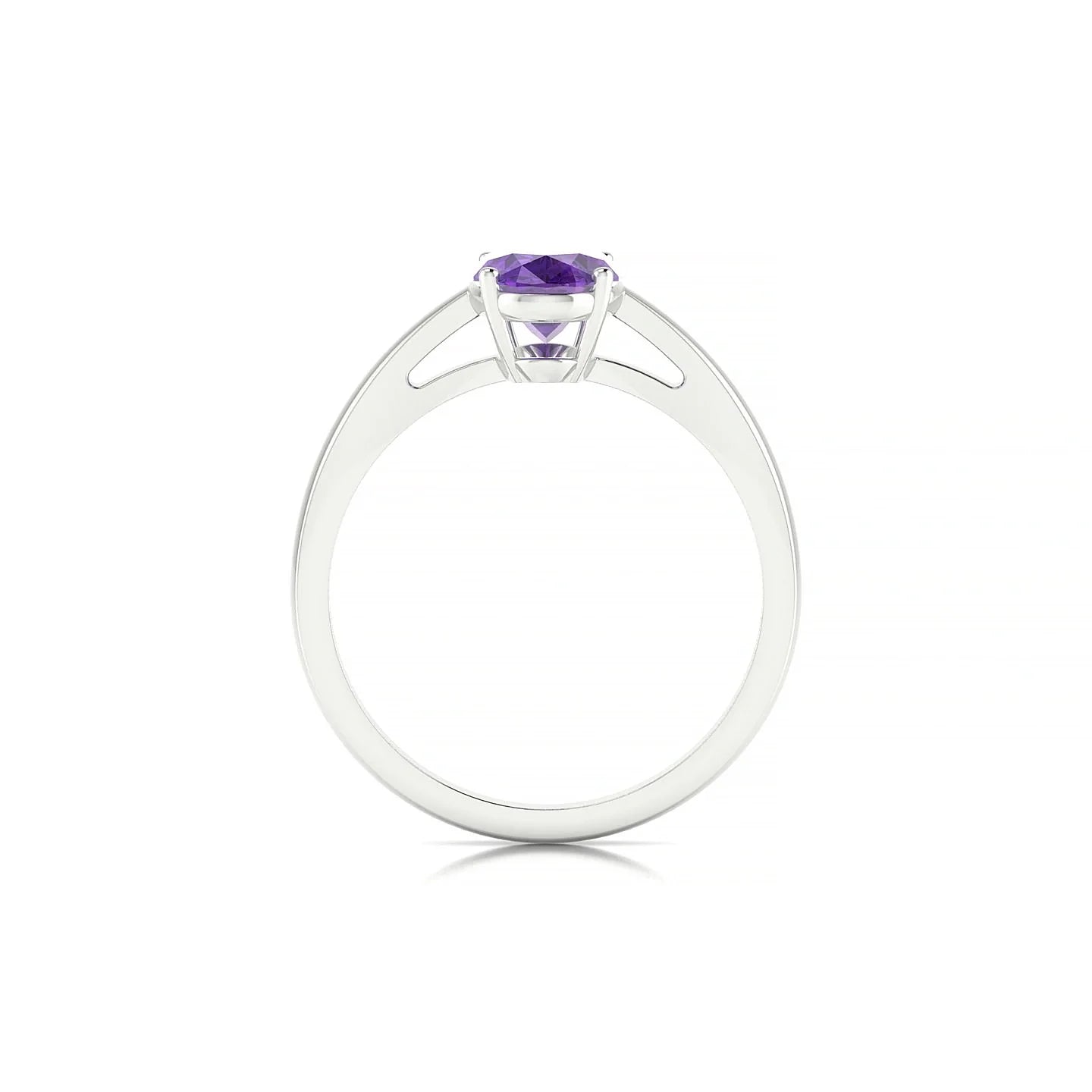 Zenith | 18k White Gold 8 x 6 mm Oval Amethyst Ring