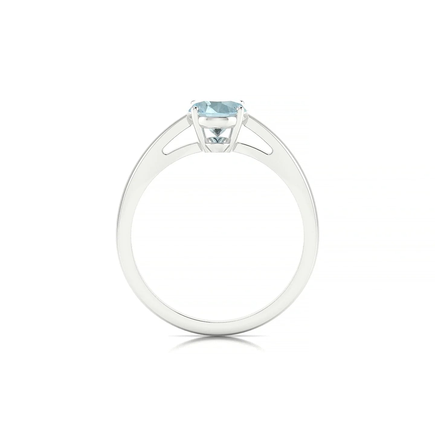 Zenith | 18k White Gold 8 x 6 mm Oval Aquamarine Ring
