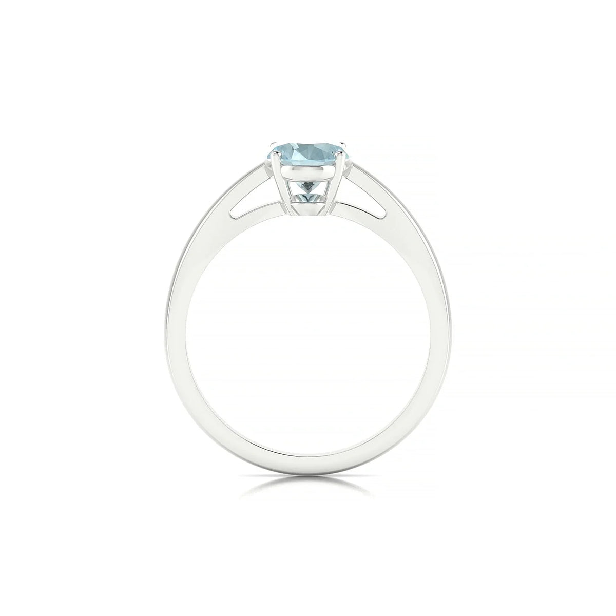 Zenith | 18k White Gold 8 x 6 mm Oval Aquamarine Ring